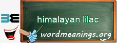 WordMeaning blackboard for himalayan lilac